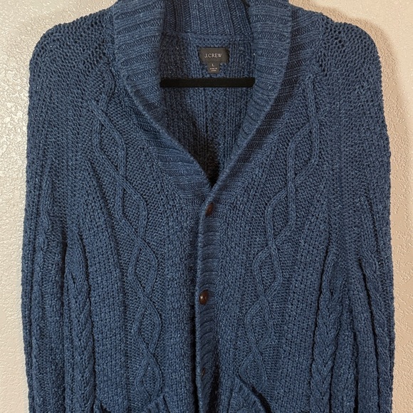 J. Crew Navy Blue Men's Shawl Cardigan Sweater - Picture 2 of 8